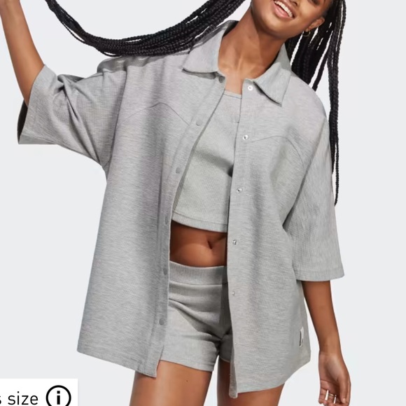 Woman’s new with tags size XS adidas LOUNGE TERRY LOOP SHIRT - Picture 2 of 10